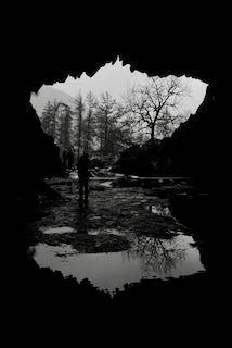 Cave framing a tree